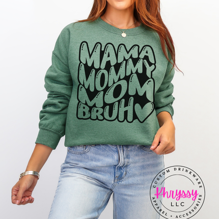 Mama Mommy Mom Bruh Bold Bubble Typography — Playful Mom Energy
