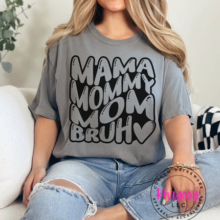Mama Mommy Mom Bruh Bold Bubble Typography — Playful Mom Energy