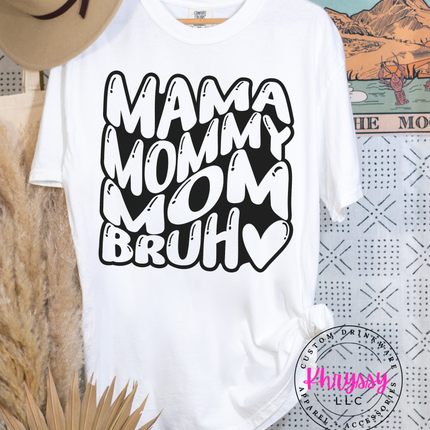 Mama Mommy Mom Bruh Bold Bubble Typography — Playful Mom Energy