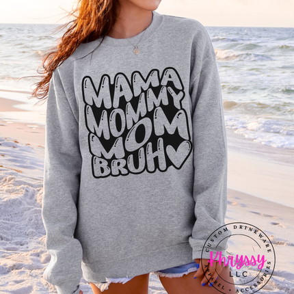 Mama Mommy Mom Bruh Bold Bubble Typography — Playful Mom Energy