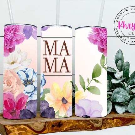Mama Blooms 20oz Custom Tumbler with Straw