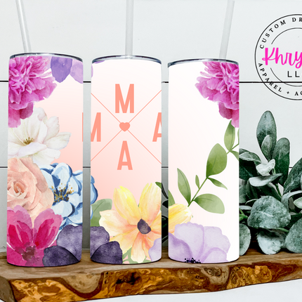 Mama & Blossoms Custom 20oz Tumbler with Straw