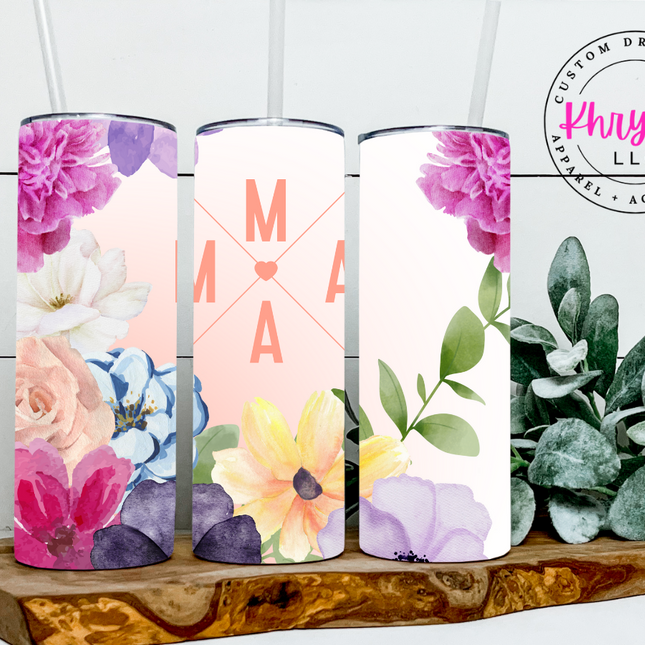 Mama & Blossoms Custom 20oz Tumbler with Straw