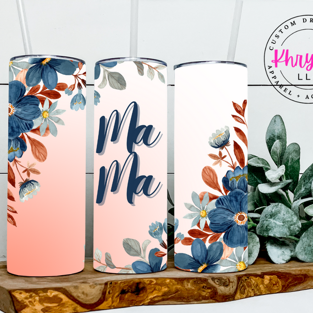 Mama Sunrise Stacked Custom 20oz Tumbler with Straw