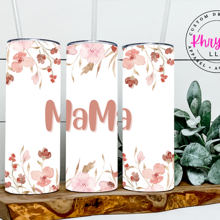 Pastel Petal Mama 20oz Tumbler with Straw