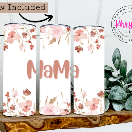 Pastel Petal Mama 20oz Tumbler with Straw