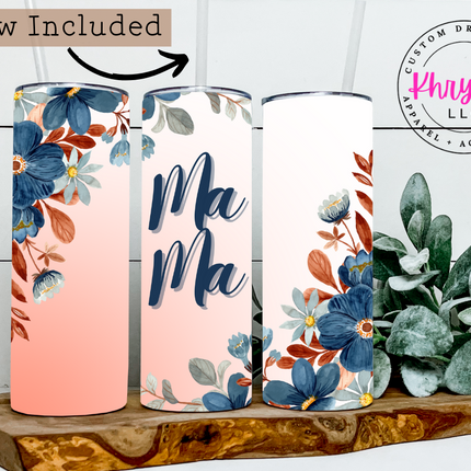 Mama Sunrise Stacked Custom 20oz Tumbler with Straw