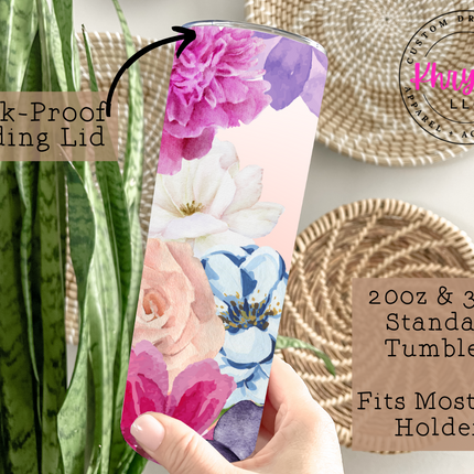 Mama Blooms 20oz Custom Tumbler with Straw