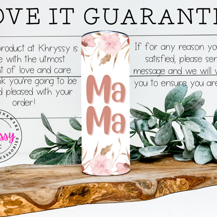 Mama Floral Stacked 20oz Tumbler with Straw