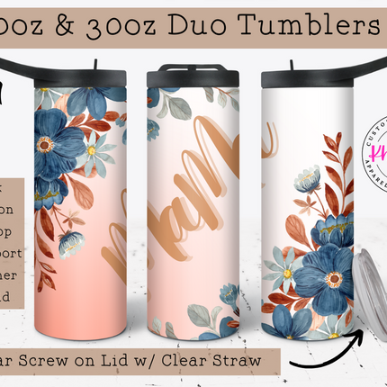 Mama Sunrise Slant Custom 20oz Tumbler with Straw