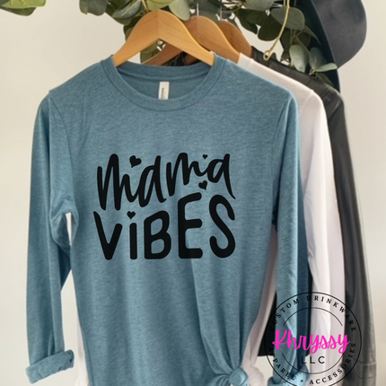 Mama Vibes Bella+Canvas Long Sleeve Mother's Day Gift For Her