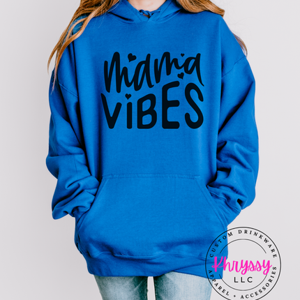 Mama Vibes Heart Script Gildan Heavy Blend Hoodie — Cozy Mom Gift Multiple Colors