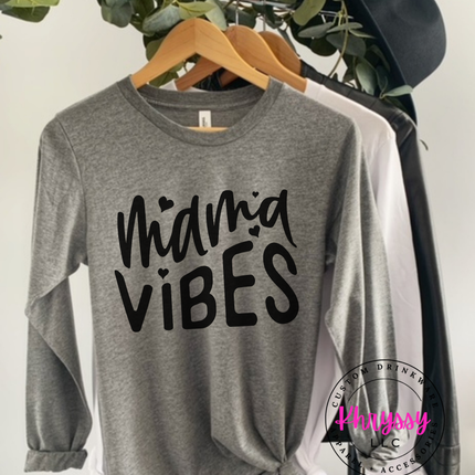 Mama Vibes Bella+Canvas Long Sleeve Mother's Day Gift For Her