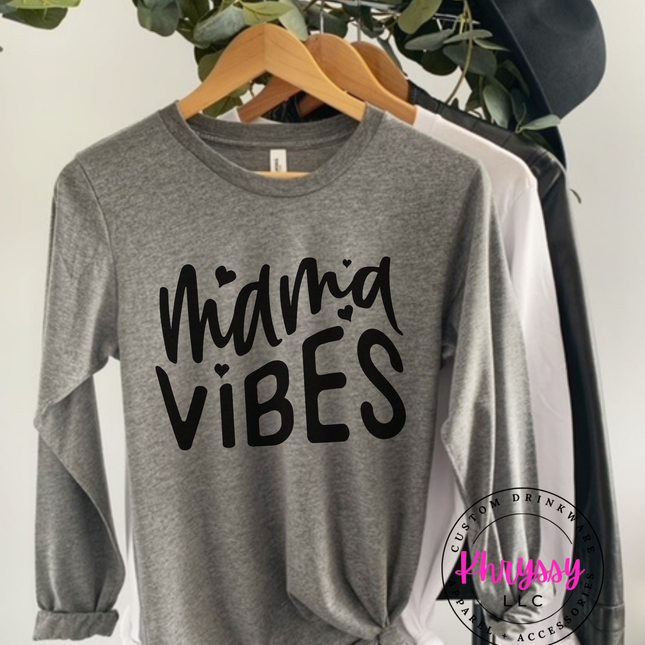 Mama Vibes Bella+Canvas Long Sleeve Mother's Day Gift For Her
