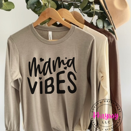 Mama Vibes Bella+Canvas Long Sleeve Mother's Day Gift For Her