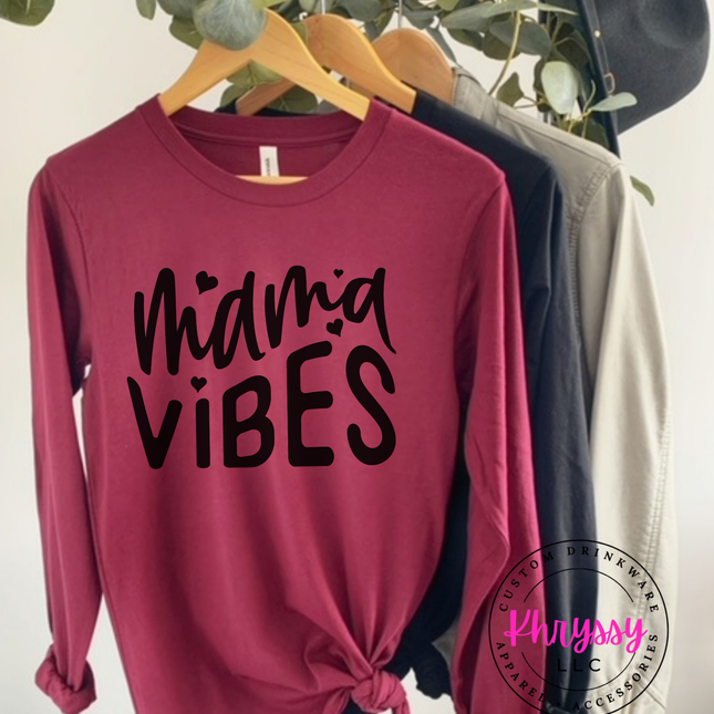 Mama Vibes Bella+Canvas Long Sleeve Mother's Day Gift For Her