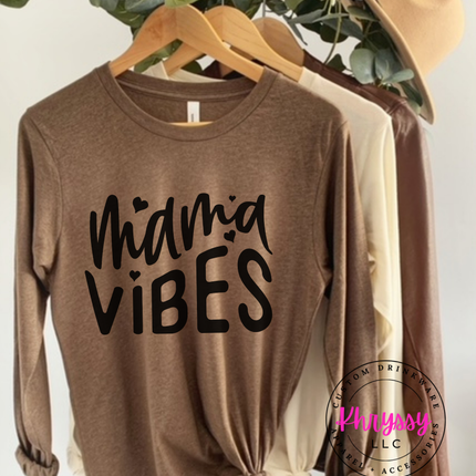 Mama Vibes Bella+Canvas Long Sleeve Mother's Day Gift For Her