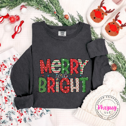 Pepper long sleeve tee showing candy stripe and polka dot holiday letters.