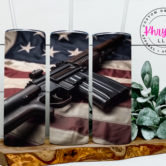 Defender's Pride 20oz Military Tumbler with Straw