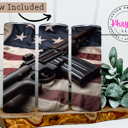 Defender's Pride 20oz Military Tumbler with Straw