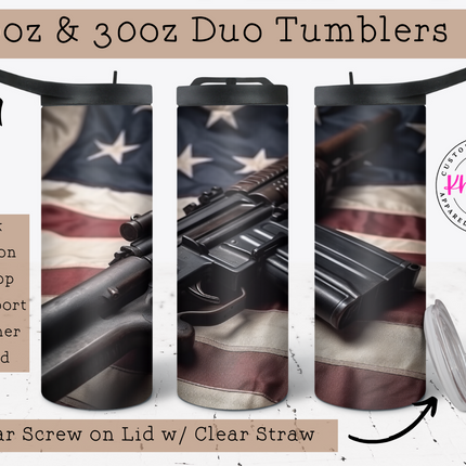 Defender's Pride 20oz Military Tumbler with Straw