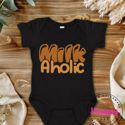 Milk Aholic Funny Baby Gift Bold Humor Newborn Black Outfit Sarcastic Baby Shower Favorite Look