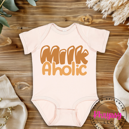 Milk Aholic Funny Baby Gift Bold Humor Newborn Black Outfit Sarcastic Baby Shower Favorite Look