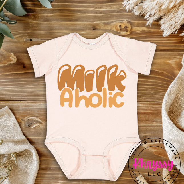 Milk Aholic Funny Baby Gift Bold Humor Newborn Black Outfit Sarcastic Baby Shower Favorite Look