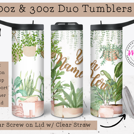 Minimalist Custom 20oz Tumbler with Straw