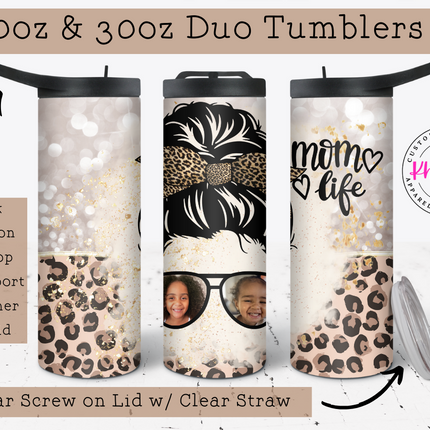#MomLife Custom 20oz Tumbler with Straw