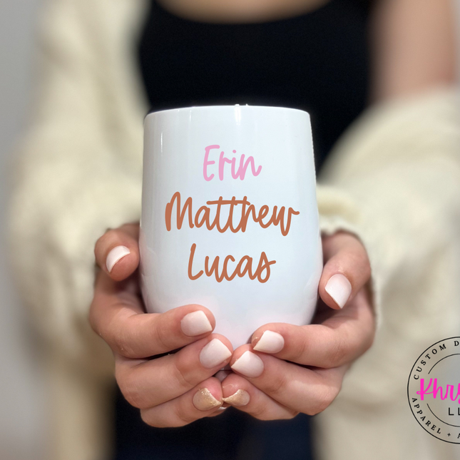 Personalized Life is Better with My Kids 12oz Wine Tumbler