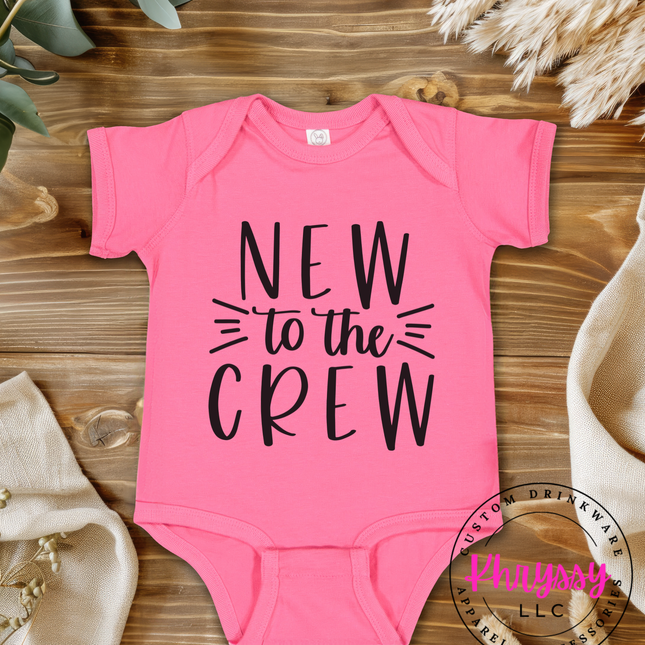 New to the Crew Baby Gift Bold Pink Newborn Welcome Look Fun Baby Shower Announcement Favorite
