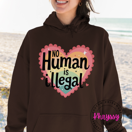 No Human Is Illegal Heart T-Shirt Protest Shirt Social Justice T-Shirt Unisex Tee