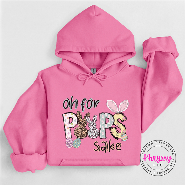 Azalea pullover hoodie featuring a pattern-filled Oh For Peeps Sake Easter design.