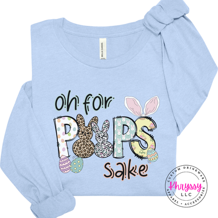 baby blu long sleeve tee featuring a leopard bunny with florals and butterflies.