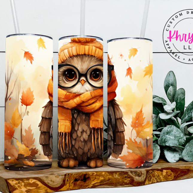 Whooo's Ready for Fall? 20oz Owl Tumbler with Straw