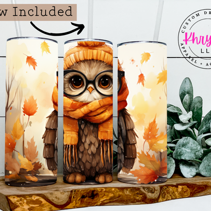 Whooo's Ready for Fall? 20oz Owl Tumbler with Straw