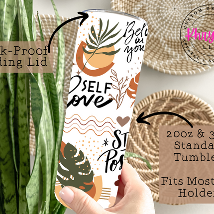 Boho Positive Affirmation 20oz Tumbler with Straw