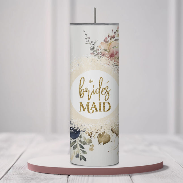 Enchanting Elegance Personalized Bridesmaid 20oz Tumbler for with Straw