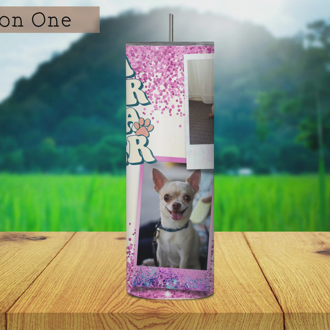 Paw-some Memories 20oz Personalized  Dog Lover Photo Frame Tumbler with Straw