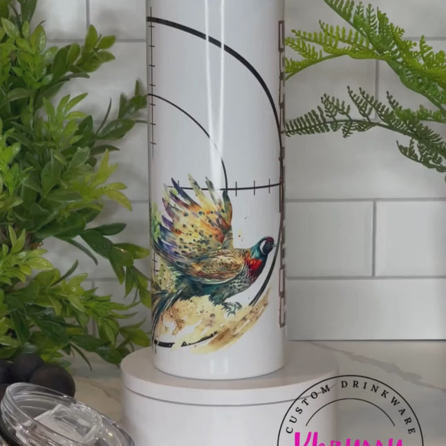 READY TO SHIP: Feathered Pursuit 20oz Tumbler with Clear and Black Sports Lid