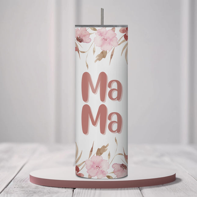 Mama Floral Stacked 20oz Tumbler with Straw