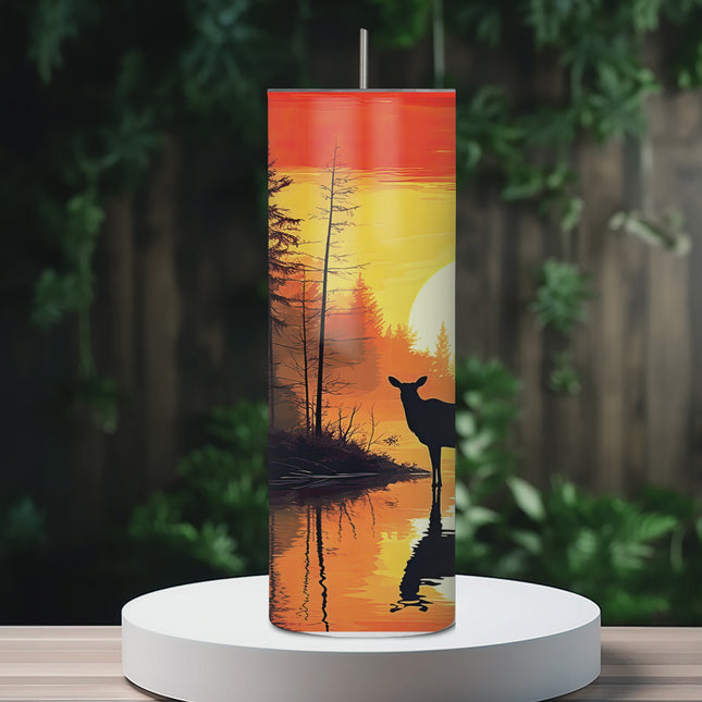Deers at Sunrise 20oz Tumbler with Straw