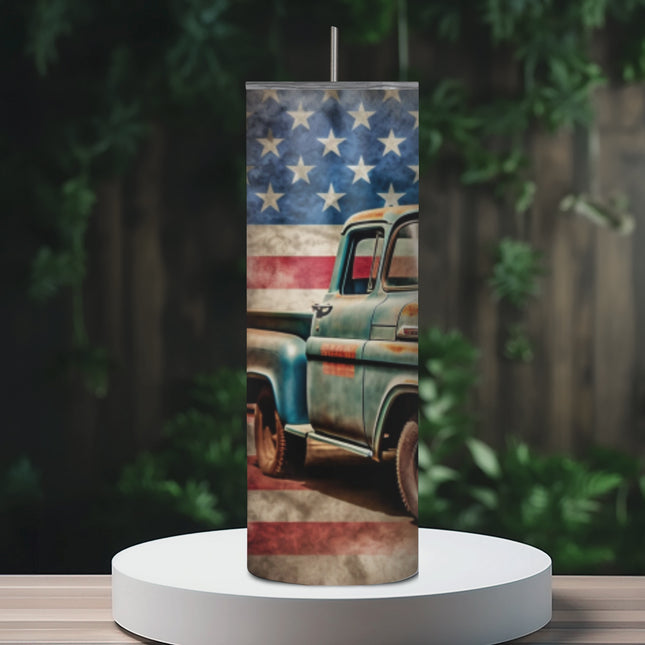 Vintage Truck 20oz Tumbler with Straw