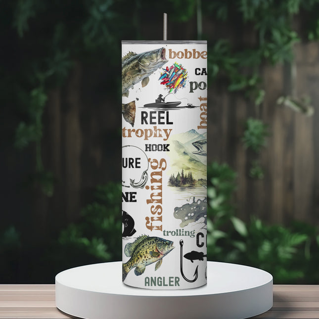 Reel Catch Fishing Enthusiast 20oz Tumbler with Straw