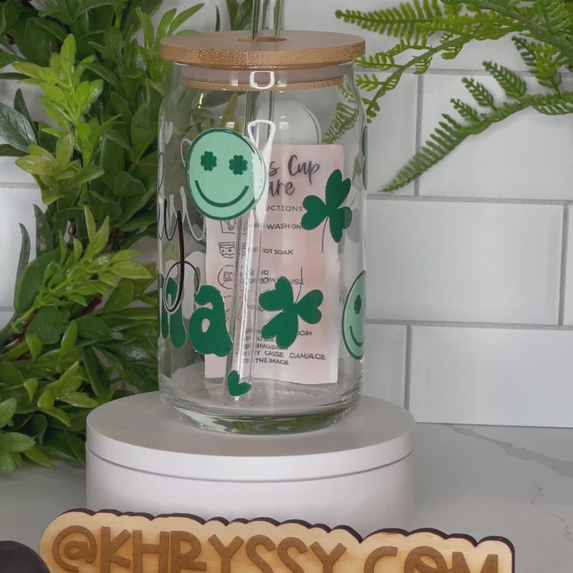 Lucky Mama Charm: 16oz Glass Libbey Cup