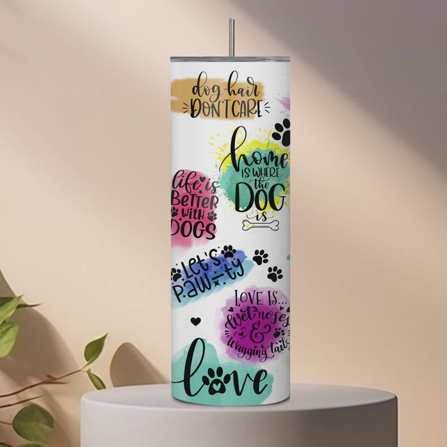 Less People More Dogs 20oz Tumbler with Straw