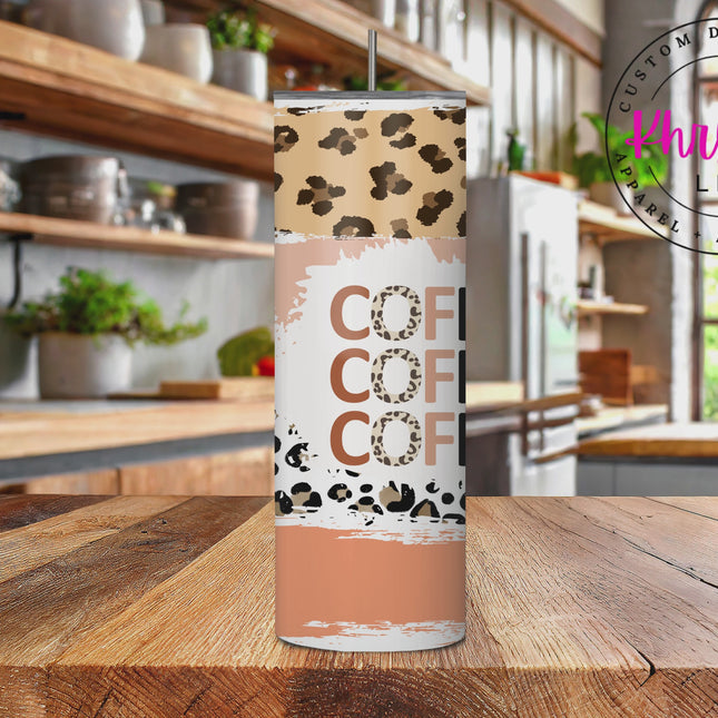 Coffee Coffee Coffee Please 20oz Animal Print Tumbler with Straw