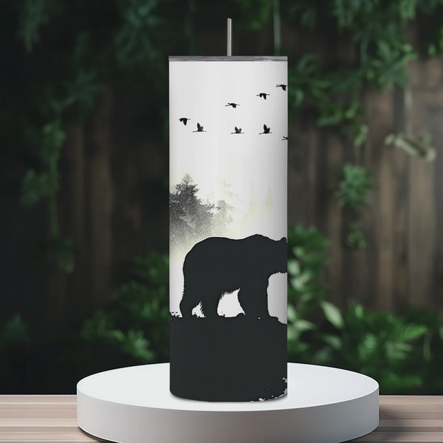 Wilderness Warrior Black Bear Hunter 20oz Tumbler with Straw