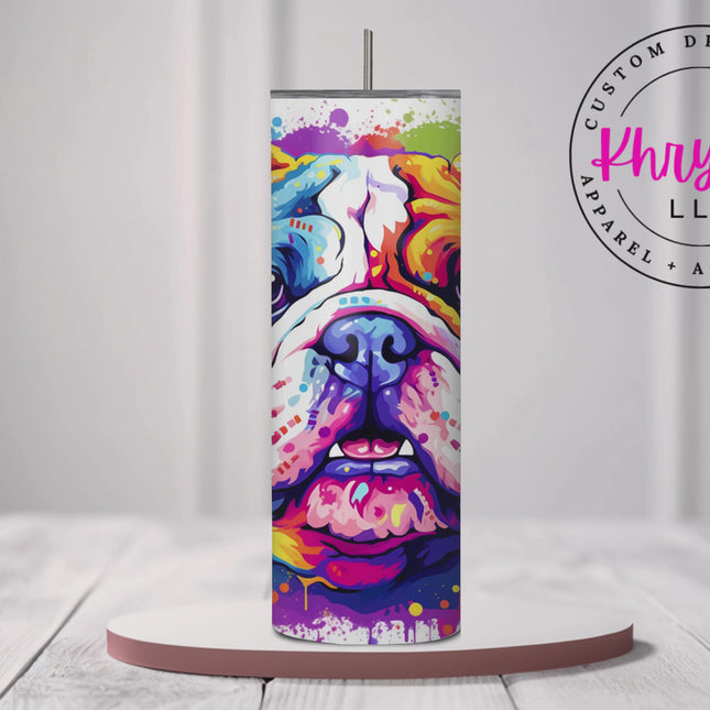 Bulldog 20oz Tumbler with Straw